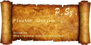 Piszter Szorina névjegykártya